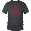 Norse Red Valknut Triangle Cotton T-ShirtT-shirtDistrict Unisex ShirtCharcoalS