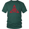 Norse Red Valknut Triangle Cotton T-ShirtT-shirtDistrict Unisex ShirtDark GreenS