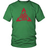 Norse Red Valknut Triangle Cotton T-ShirtT-shirtDistrict Unisex ShirtKelly GreenS