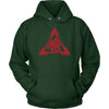 Norse Red Valknut Triangle HoodieT-shirtUnisex HoodieDark GreenS