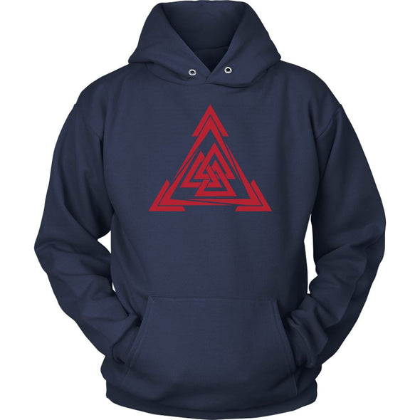 Norse Red Valknut Triangle HoodieT-shirtUnisex HoodieNavyS