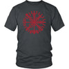 Norse Red Vegvisir Compass Cotton T-ShirtT-shirtDistrict Unisex ShirtCharcoalS