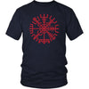 Norse Red Vegvisir Compass Cotton T-ShirtT-shirtDistrict Unisex ShirtNavyS