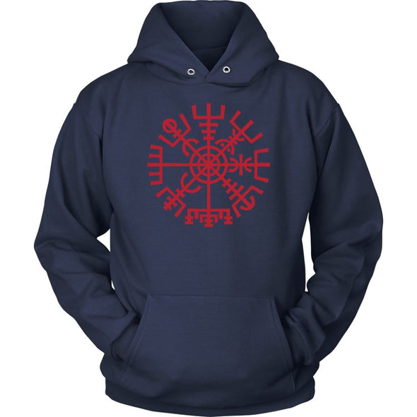 Norse Red Vegvisir Compass HoodieT-shirtUnisex HoodieNavyS