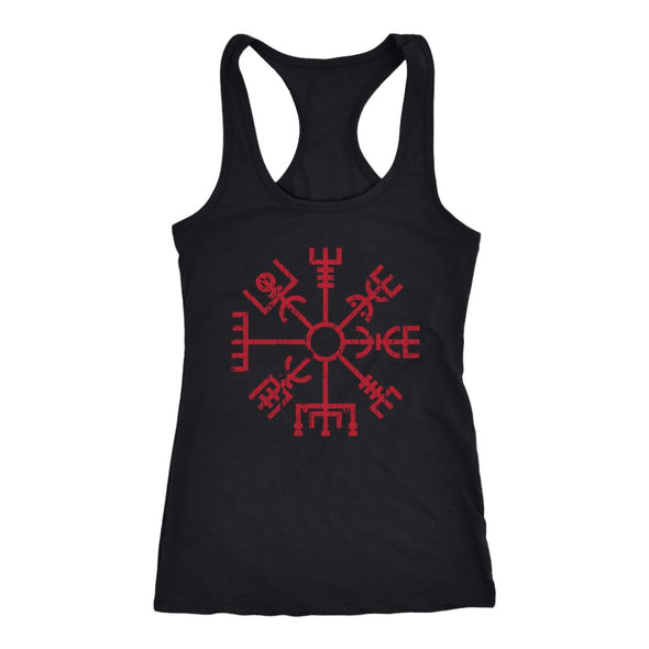 Norse Red Vegvisir Racerback Tank TopT-shirtNext Level Racerback TankBlackXS