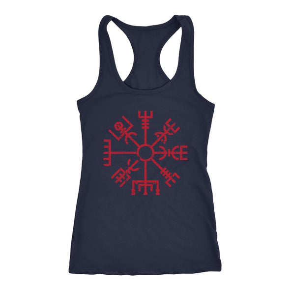 Norse Red Vegvisir Racerback Tank TopT-shirtNext Level Racerback TankNavyXS