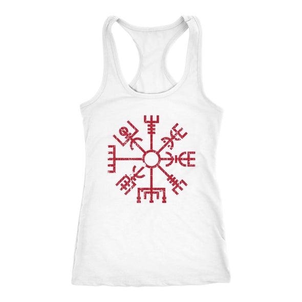 Norse Red Vegvisir Racerback Tank TopT-shirtNext Level Racerback TankWhiteXS