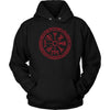 Norse Red Vegvisir Viking Compass Knotwork HoodieT-shirtUnisex HoodieBlackS