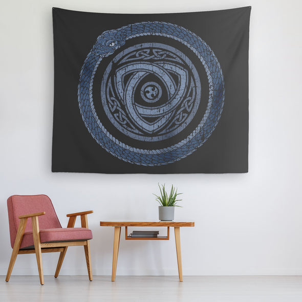 Norse Serpent Ouroboros Tapestry DistressedTapestries