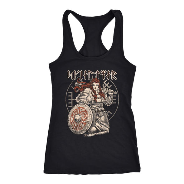 Norse Shield Maiden Runes Racerback Tank RedT-shirtNext Level Racerback TankBlackXS