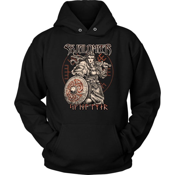 Norse Shieldmaiden Runes HoodieT-shirtUnisex HoodieBlackS