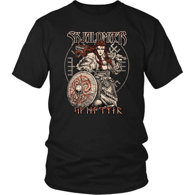 Norse Shieldmaiden Runes Shirt RedT-shirtDistrict Unisex ShirtBlackS