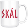 Norse Skál Cheers White Ceramic Coffee Mug 15ozDrinkwareRed Text