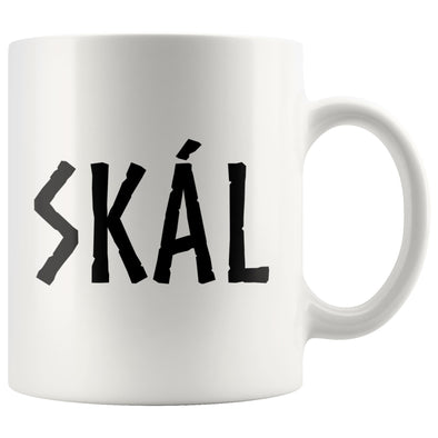 Norse Skál Cheers White Ceramic Coffee MugDrinkwareBlack Text