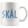 Norse Skál Cheers White Ceramic Coffee MugDrinkwareBlue Text