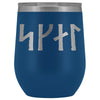 Norse Skál Runes Etched Wine TumblerWine TumblerBlue