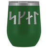 Norse Skál Runes Etched Wine TumblerWine TumblerGreen