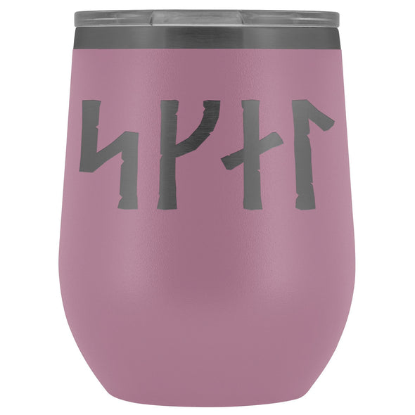 Norse Skál Runes Etched Wine TumblerWine TumblerLight Purple