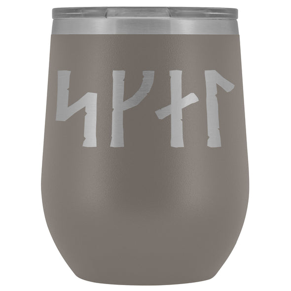 Norse Skál Runes Etched Wine TumblerWine TumblerPewter