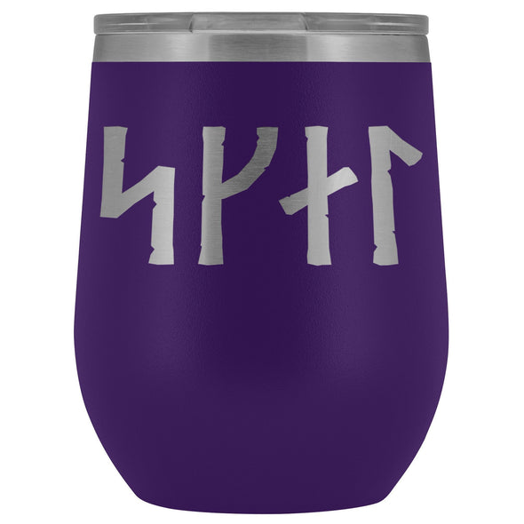 Norse Skál Runes Etched Wine TumblerWine TumblerPurple