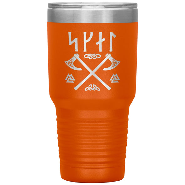 Norse Skál Runes Viking Axe Tumbler 30ozTumblersOrange