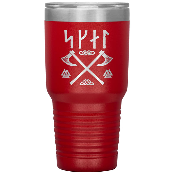 Norse Skál Runes Viking Axe Tumbler 30ozTumblersRed