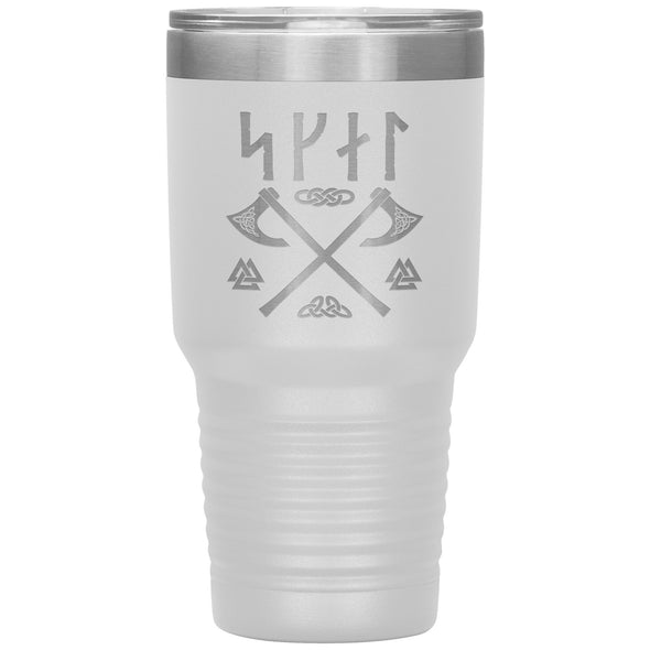 Norse Skál Runes Viking Axe Tumbler 30ozTumblersWhite