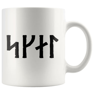 Norse Skál Runes White Ceramic Coffee Mug 11ozDrinkwareBlack Runes