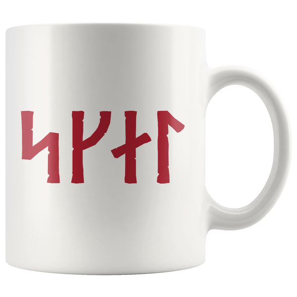 Norse Skál Runes White Ceramic Coffee Mug 11ozDrinkwareRed Runes