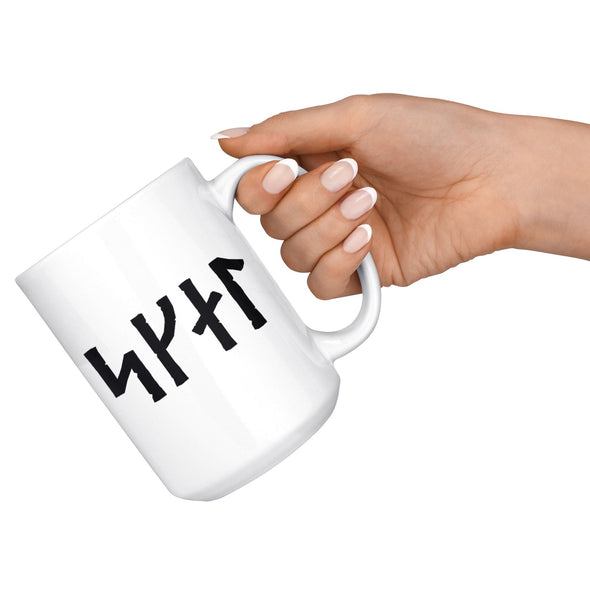 Norse Skál Runes White Ceramic Coffee Mug 15ozDrinkware