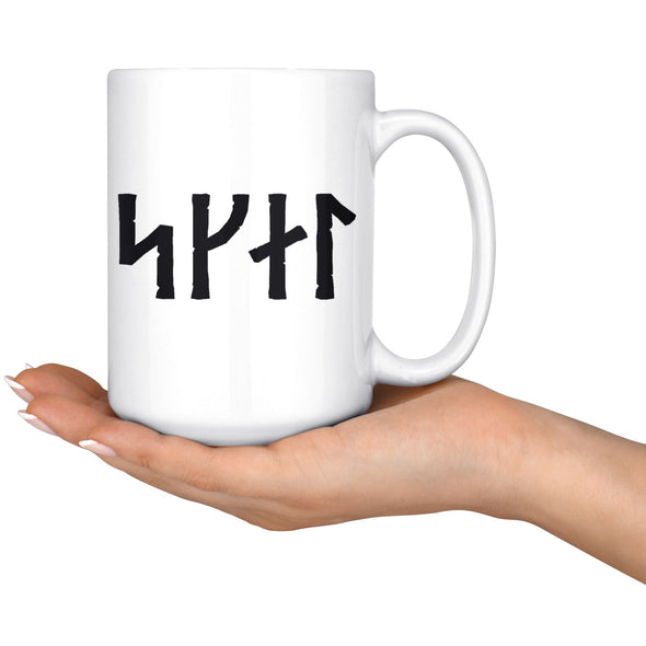 Norse Skál Runes White Ceramic Coffee Mug 15ozDrinkware