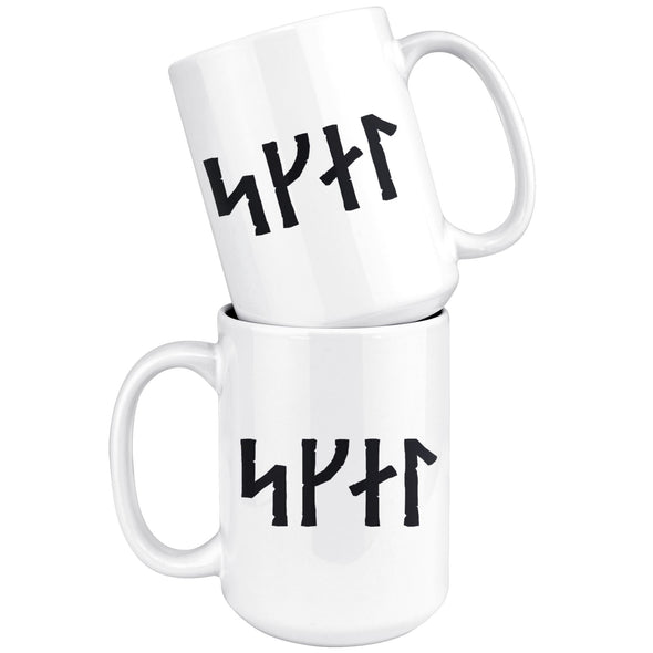 Norse Skál Runes White Ceramic Coffee Mug 15ozDrinkware