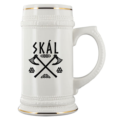 Norse Skál Viking Axes Knotwork Beer SteinDrinkwareBlack