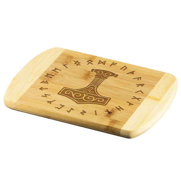 Norse Thors Hammer Mjolnir Elder Futhark Runes Wood Cutting BoardWood Cutting Boards