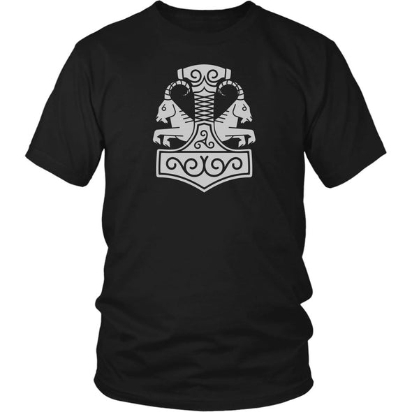 Norse Thor´s Hammer Mjolnir Goats Tanngrisnir Tanngnjóstr Cotton T-ShirtT-shirtDistrict Unisex ShirtBlackS