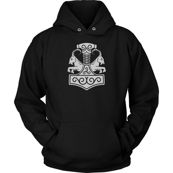 Norse Thor´s Hammer Mjolnir Goats Tanngrisnir Tanngnjóstr HoodieT-shirtUnisex HoodieBlackS