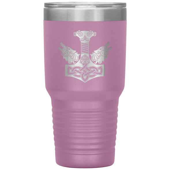 Norse Thors Hammer Mjolnir Wolves Viking Etched Tumbler 30ozTumblers