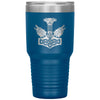 Norse Thors Hammer Mjolnir Wolves Viking Etched Tumbler 30ozTumblersBlue