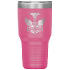 Norse Thors Hammer Mjolnir Wolves Viking Etched Tumbler 30ozTumblersPink