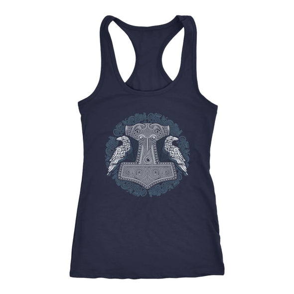 Norse Thors Hammer Raven Racerback TankT-shirtNext Level Racerback TankNavyXS