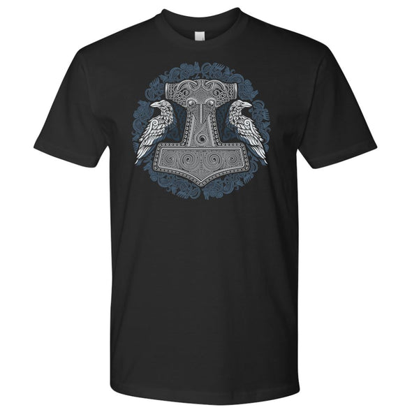 Norse Thors Hammer Raven T-ShirtT-shirtNext Level Mens ShirtBlackS