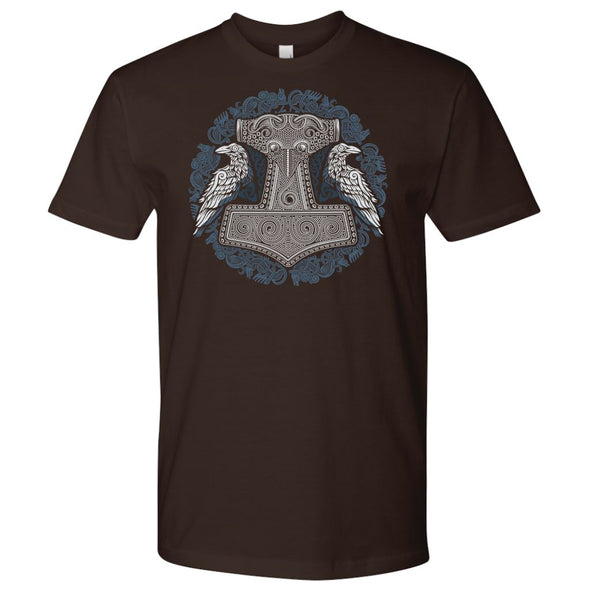 Norse Thors Hammer Raven T-ShirtT-shirtNext Level Mens ShirtDark ChocolateS