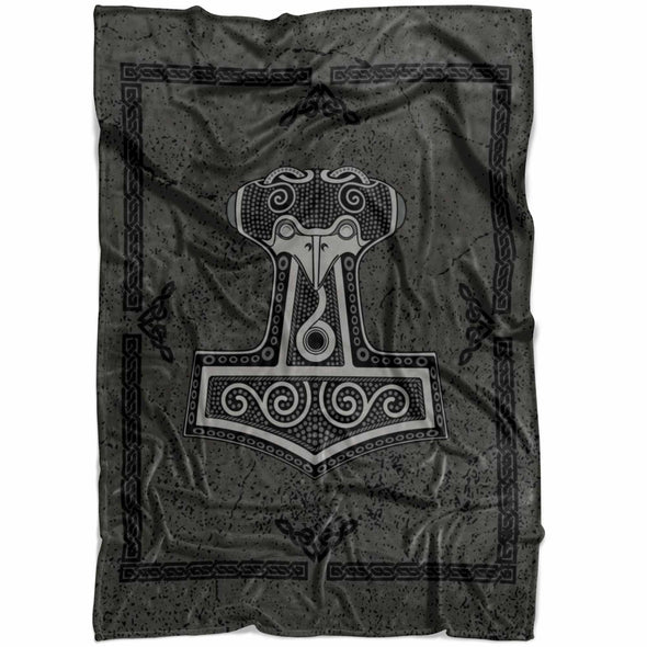 Norse Thors Raven Hammer Fleece BlanketBlanketsSmall Fleece Blanket (40"x30")