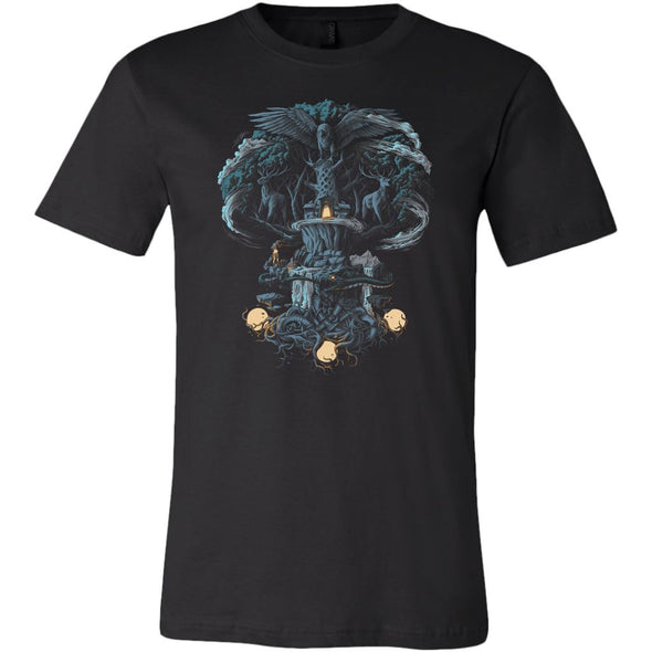 Norse Tree of Life Yggdrasil T-ShirtT-shirtCanvas Mens ShirtBlackS