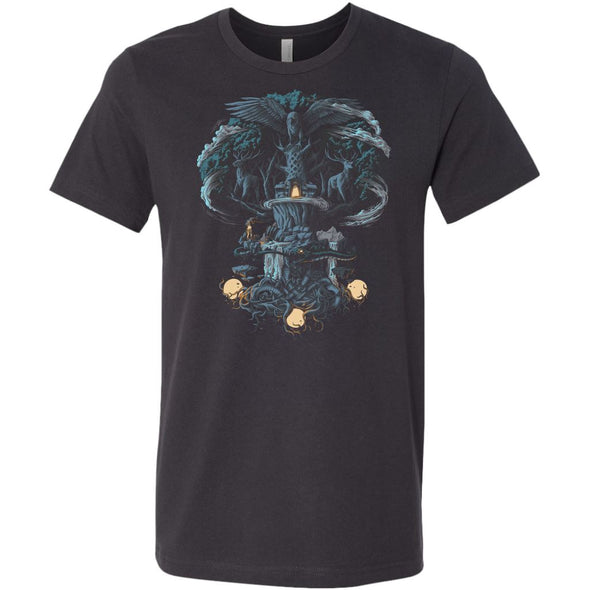 Norse Tree of Life Yggdrasil T-ShirtT-shirtCanvas Mens ShirtDark Heather GreyS