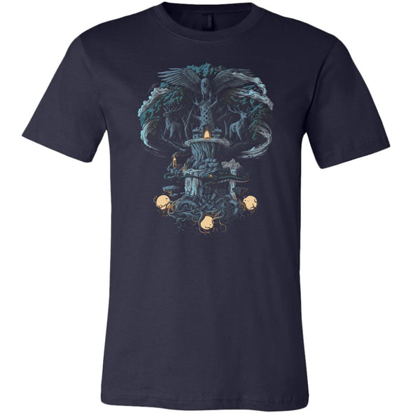 Norse Tree of Life Yggdrasil T-ShirtT-shirtCanvas Mens ShirtNavyS