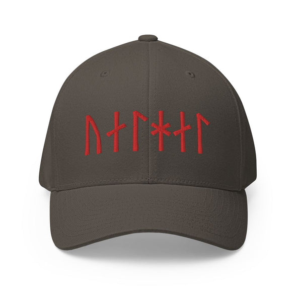 Norse Valhalla Viking Age Runes Flexfit HatDark GreyS/M