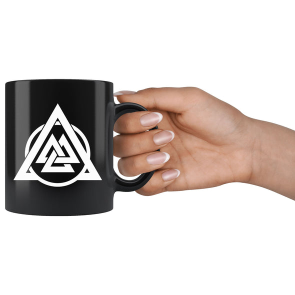 Norse Valknut Black Coffee Mug 11ozDrinkware