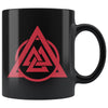 Norse Valknut Black Coffee Mug 11ozDrinkwareRed