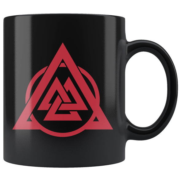 Norse Valknut Black Coffee Mug 11ozDrinkwareRed